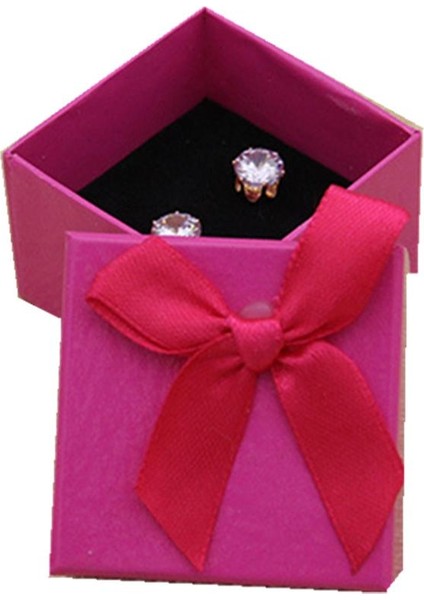 24 Paket Şeker Renk Kare Karton Mücevher Kutuları Ilmek Düğün Rosy (Yurt Dışından)