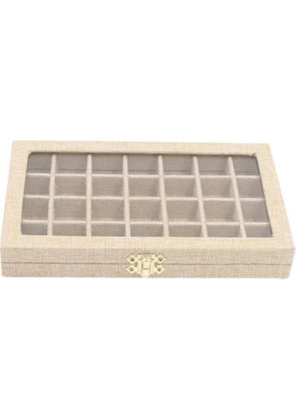 Çok Renkli 28 Gird Konteyner Nail Art Hap Boncuk Tutucu 25X15 cm Takı Kılıfı Sarı (Yurt Dışından)