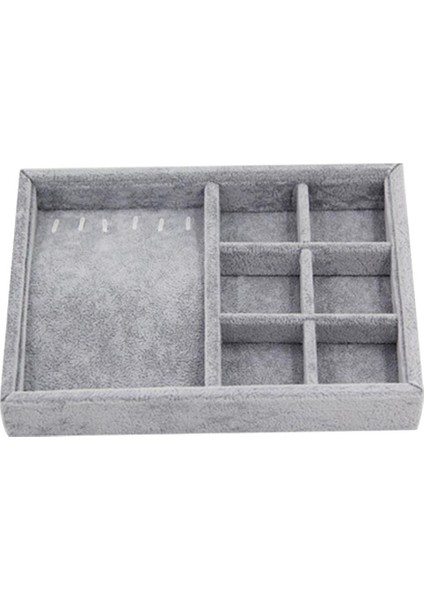 Kadife Takı Ekran Organizatör Tepsi Depolama Vitrin Ahşap Halka Konteyner B Izgara (Yurt Dışından)