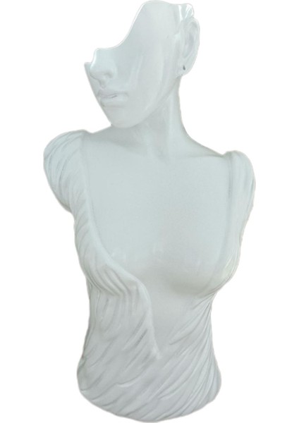 Reçine Takı Ekran Standı Yaratıcı Kafa Büstü Standı Ev Dükkanı L WHITE35X18.5X15 cm (Yurt Dışından)