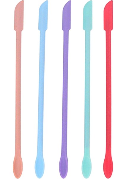 5pcs Silikon Spatula Seti Uzun Kaşık Dar Şişe Kozmetik Kavanozu Için Dayanıklı (Yurt Dışından) fırsatları