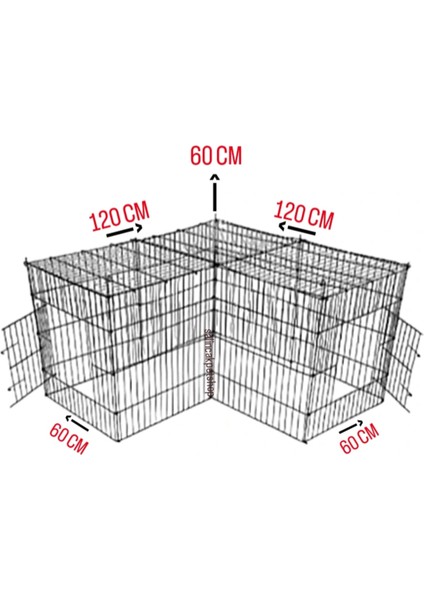 Köpek Kafesi Eğitim Yaşam ve Oyun Alanı (120*60*60) 11 Parça