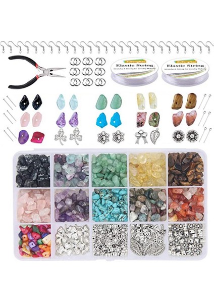 1set Taş Boncuklar Diy Kolye Bilezik Küpe Takı Kadınlar Için Yapım (Yurt Dışından)