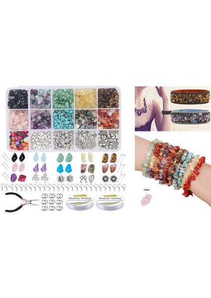 1set Taş Boncuklar Diy Kolye Bilezik Küpe Takı Kadınlar Için Yapım (Yurt Dışından)