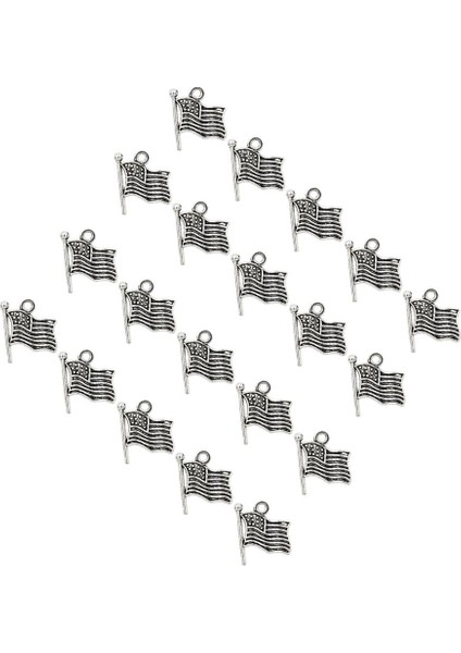 Prettyia 20PCS Antik Gümüş Koltuklar Abd Büyüleyici Boncuklar Bayrağı Bulguları (Yurt Dışından)