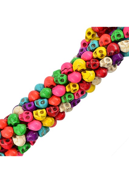 41PCS Howlite Boncuklar Cadılar Bayramı Kafatası Karışık Renk Takıları Gevşek Boncuklar Yapmak (Yurt Dışından)