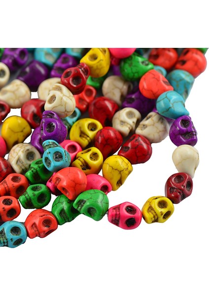 41PCS Howlite Boncuklar Cadılar Bayramı Kafatası Karışık Renk Takıları Gevşek Boncuklar Yapmak (Yurt Dışından)
