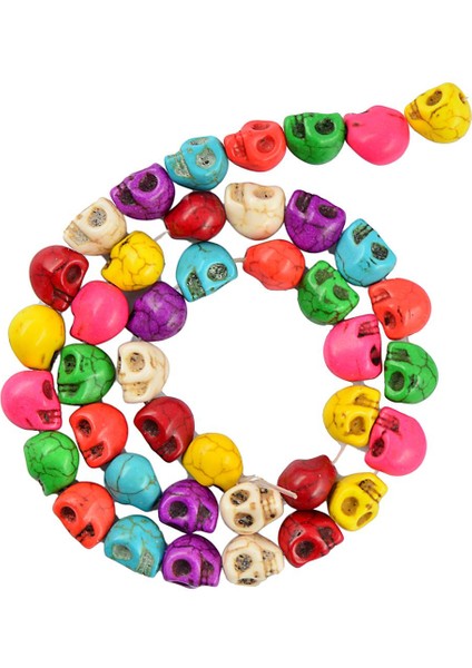 41PCS Howlite Boncuklar Cadılar Bayramı Kafatası Karışık Renk Takıları Gevşek Boncuklar Yapmak (Yurt Dışından)