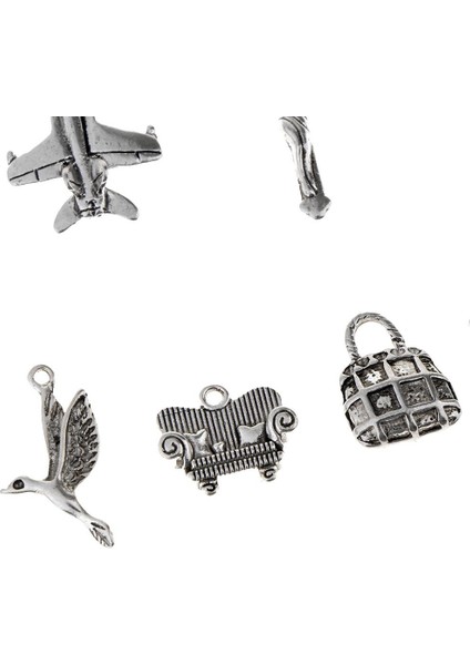 10 Adet Gümüş Kaplama Kolye Takılar Vintage Steampunk Karışık (Yurt Dışından)