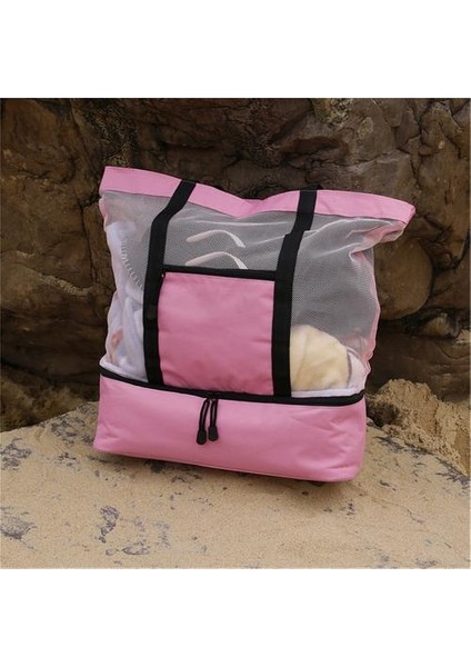 Çift Katmanlı Çıkış Taşınabilir Örgü Plaj Çantası Çift Kullanım Giyim Seyahat Piknik Buz | Katlanabilir Saklama Torbaları (Yurt Dışından) fiyatları