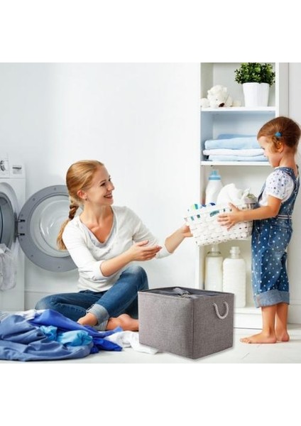 Kumaş Organizatör Kitaplar Oyuncaklar Giysi Sepeti Ev Depolama Araçları Kolu ile Katlanır Depolama Sepeti Keten Saklama Kutusu Bineleri | Katlanabilir Saklama Torbaları (Yurt Dışından) modelleri