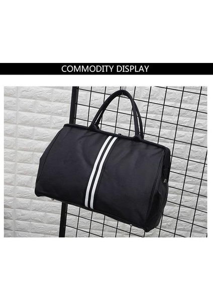 Kore Şerit Çanta Katlanabilir Duffle Çanta Seyahat Spor Spor Çantası Bagaj Çantası Erkekler ve Kadınlar Büyük Kapasiteli Seyahat Çantası | Katlanabilir Saklama Torbaları (Yurt Dışından) fırsatları