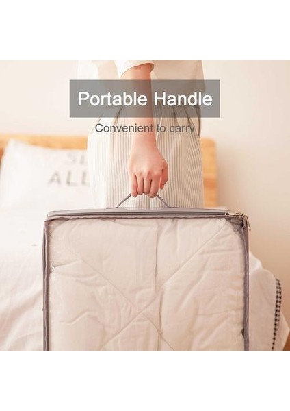 Yorgan Saklama Çantası ile Fermuarlı ve Taşınabilir Kolu ile Dolap Raf Katlanır Depolama Giysi Sıralayıcı Oyuncaklar Saklama Çantası Organizatör | Katlanabilir Saklama Torbaları (Yurt Dışından) fırsatları