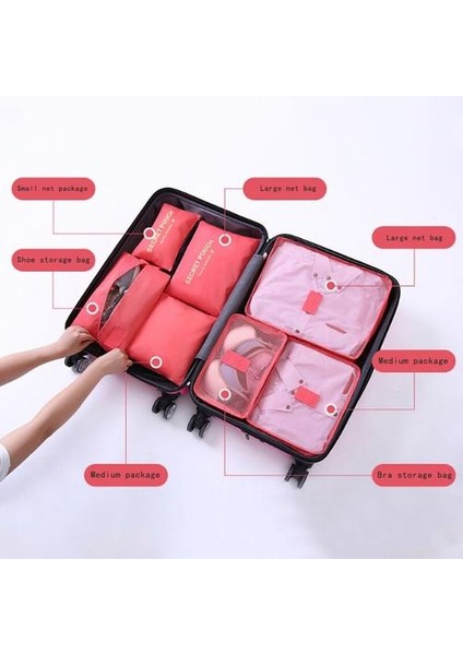 7 Adet / Grup Ev Depolama Malzemeleri Taşınabilir Su Geçirmez Işlevli Seyahat Aksesuarları Seyahat Çantası Oxford | Katlanabilir Saklama Torbaları (Pembe) (Yurt Dışından) fiyatları