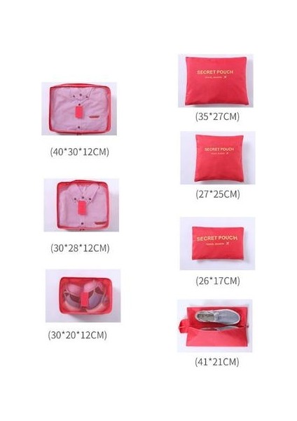 7 Adet / Grup Ev Depolama Malzemeleri Taşınabilir Su Geçirmez Işlevli Seyahat Aksesuarları Seyahat Çantası Oxford | Katlanabilir Saklama Torbaları (Pembe) (Yurt Dışından) modelleri