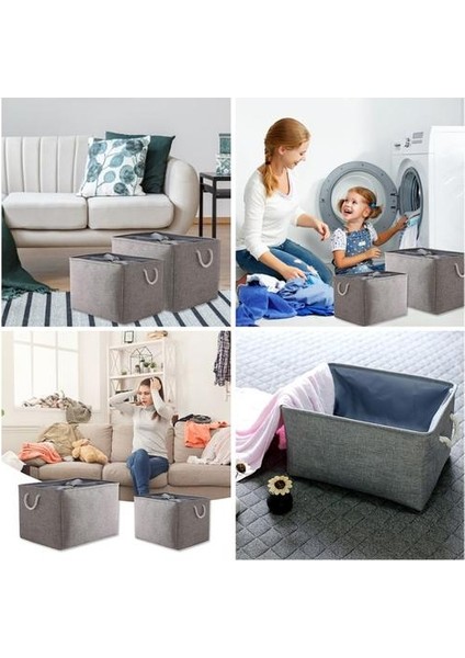 Kumaş Organizatör Kitaplar Oyuncaklar Giysi Sepeti Ev Depolama Araçları Kolu ile Katlanır Depolama Sepeti Keten Saklama Kutusu Bineleri | Katlanabilir Saklama Torbaları (Yurt Dışından) modelleri