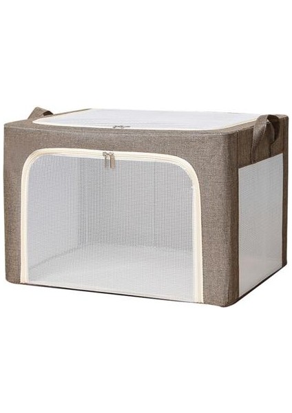 Saklama Kutusu Büyük Kapasiteli Giyim Saklama Çantası Organizatörler Şeffaf Pencere ile Giysi Yatak Levhalar Battaniye Dropshipping | Katlanabilir Saklama Torbaları (Kahverengi) (Yurt Dışından)