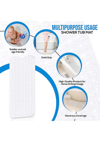 Ekstra Uzun Kaymaz Küvet Banyo Paspasları Anti Kaymaz Banyo Mat Yumuşak Banyo Masaj Mat Vantuz Güçlü Emme Duş Mat Halı | Banyo Paspasları (Yurt Dışından) fiyatları