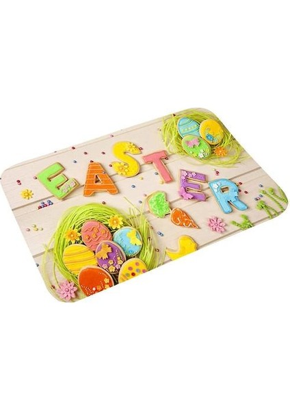 Paskalya Tavşanı Puormat Tavşan Giriş Paspasları Kaymaz Hoşgeldin Paspasları Dekoratif Banyo Paspasları (40 * 60CM) (Stye3) (Yurt Dışından)