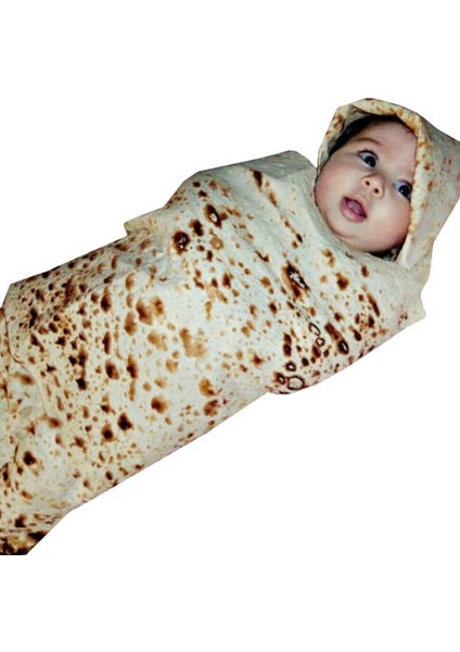 (85 cm Börek Battaniye ile Bebek Şapka) Yatak Burrito Yuvarlak Yorgan Battaniye Mısır Tortilla Pazen Komik Battaniye Sıcak Ped (Yurt Dışından)