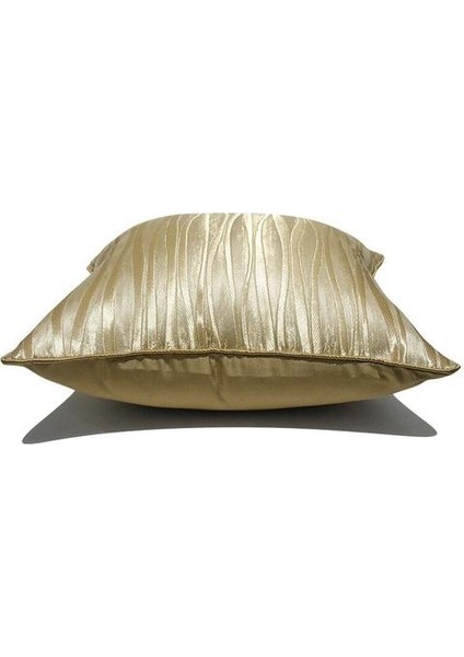 Modern Bej Yastık Kapak 45X45 Lüks Çizgili Atmak Yastık Kapak Ev Dekorasyon Oturma Odası Kanepe Yatak Yastık Örtüsü Için (Yurt Dışından)