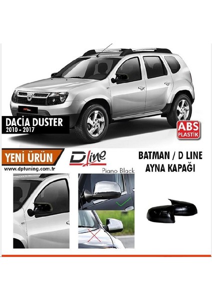 Duster 1 Batman Yarasa Ayna Kapağı Piano Black 2010-2017