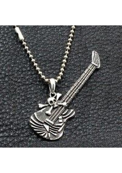 Gitar Kuru Kafa Kolye 925 Ayar Gümüş Kaplama