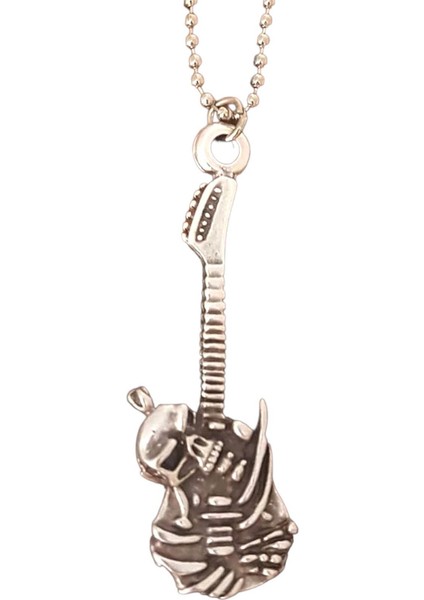 Gitar Kuru Kafa Kolye 925 Ayar Gümüş Kaplama