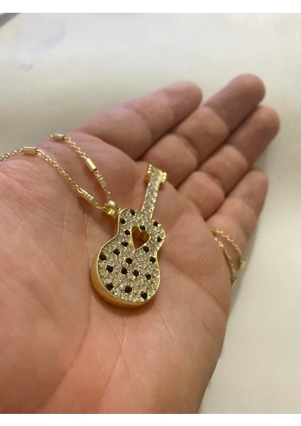 Gitar Kolye Zirkon Taşlı Kalp fiyatları