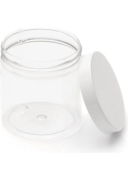 100 Adet - 250 ml - Sert Plastik Şeffaf Kavanoz Beyaz Kapaklı fiyatları