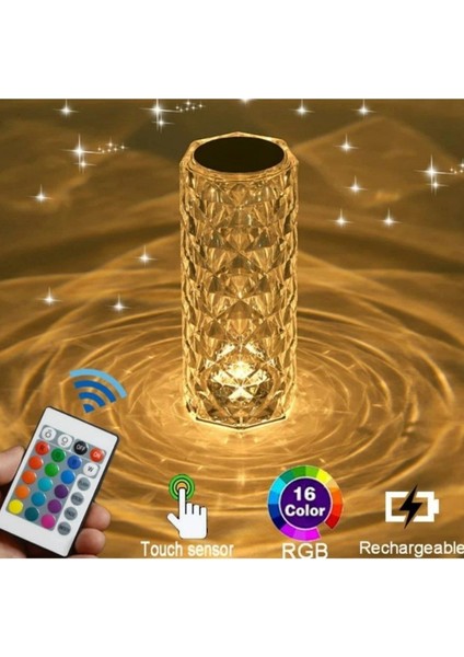 Forlife Kristal LED Masa Lambası Rpg Kumandalı