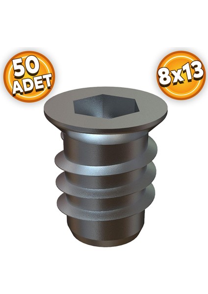 Metal Dübel 8X13 M6 Çinko (50 Adet)