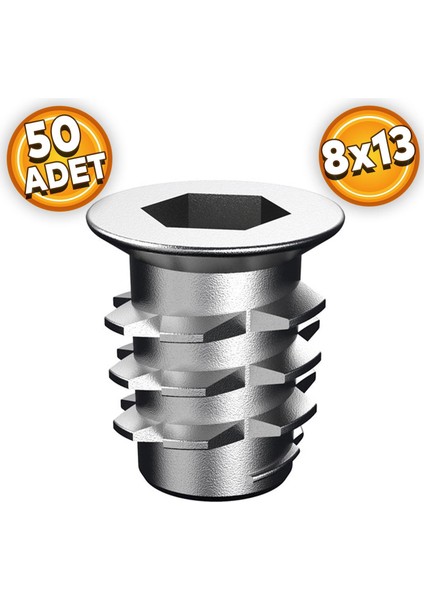 Metal Euro Dübel 8X13 M6 Çinko (50 Adet)