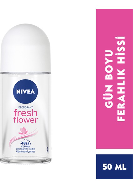 Kadın Roll On Deodorant Fresh Flower 48 Saat Koruma 50 ml x3 Adet ,Taze Çiçek Kokusu fiyatları