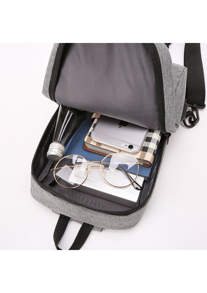 USB Erkek Göğüs Çantası Açık Eğlence Çantası Çok Amaçlı Sürme Küçük El Çantası (Yurt Dışından) fiyatları