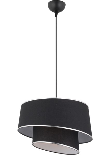 Paoni 2 Katlı Siyah Gümüş Detaylı Modern Koridor,yatak Odası Salon Avize modelleri