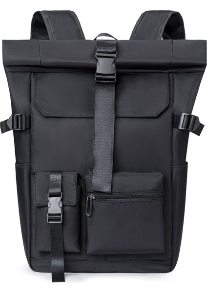 Siyah Vintage Promosyon Yüksek Hacimli Öğrenci Seyahat Sırt Çantası Erkekler Için Iş Dizüstü Sırt Çantası (Yurt Dışından)