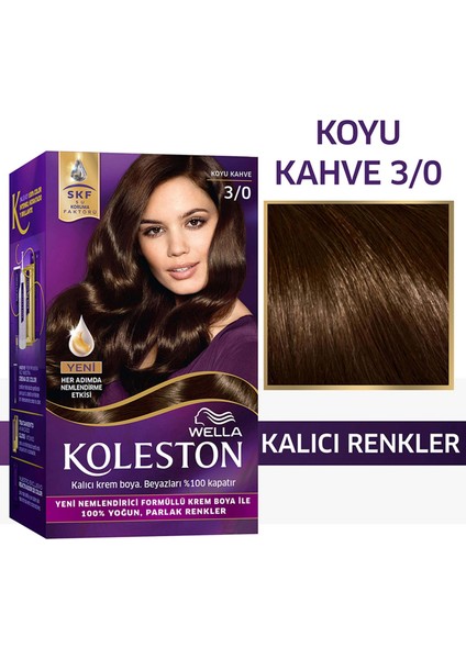 Koleston Kit Saç Boyası 3/0 Koyu Kahve