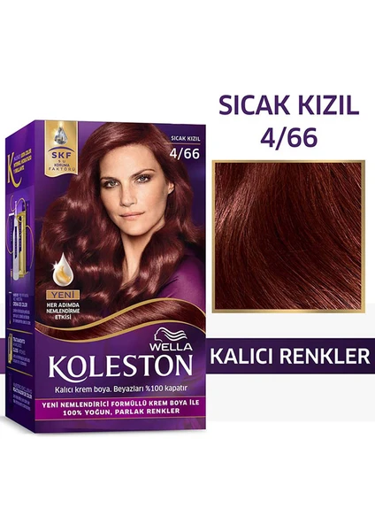 Wella Koleston Kit Saç Boyası 4/66 Sıcak Kızıl