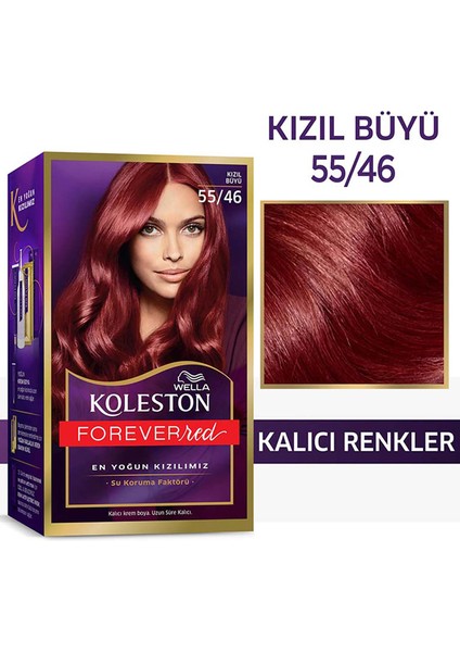 Koleston Kızıl Büyü 55/46 Saç Boyası Seti – Özel Kızıllar Serisi, Canlı ve Kalıcı Renk, Bitkisel Yağlı, Amonyaksız