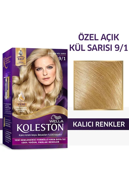 Koleston Kit Saç Boyası 9/1 Özel Açık Kül Sarısı