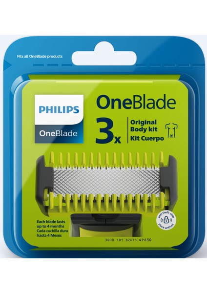 QP630/51 Philips Oneblade Yüz ve Vücut Için Yedek Bıçak