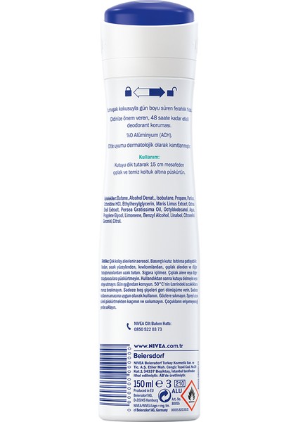Fresh Comfort Kadın Sprey Deodorant 150 ml x3 Adet,48 Saat Koruma,Hızlı Kuruma
