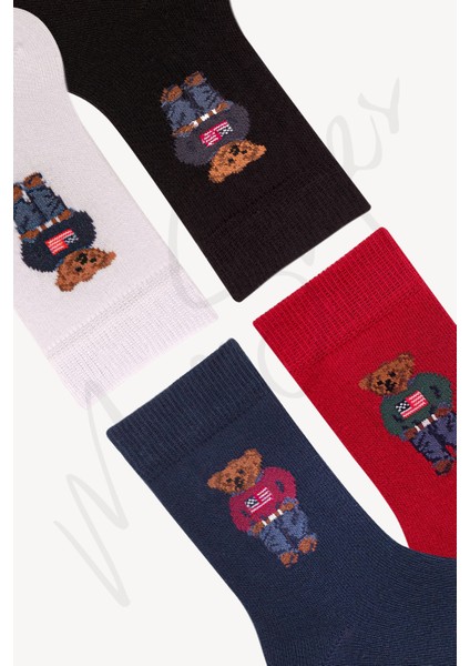 Mono Socks Çocuk 4'lü Teddy Bear Ayıcıklı Çorap