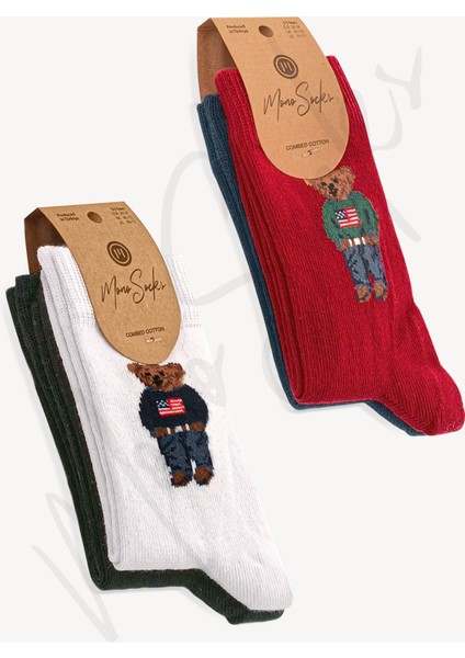 Mono Socks Çocuk 4'lü Teddy Bear Ayıcıklı Çorap