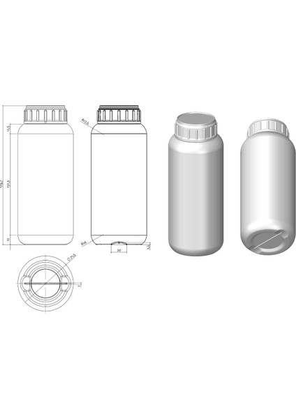 100 Adet - 500ml Siyah Polietilen Tarım Şişesi