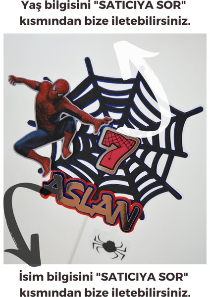 Örümcek Adam Temalı Erkek Çocuk Doğum Günü İsme Özel 3D Pasta Süsü (19x20 cm) fırsatları