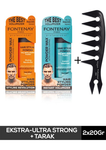 Saç Şekillendirici Pudra Toz Wax Mat Effect Ve Ultra Strong + Geniş Aralıklı Wax Tarağı 3'Lü Set fiyatları