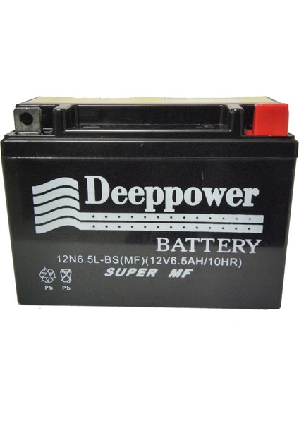 Deeppower Motosiklet Akü 12N6,5L-BS (12V 6,5AH/10HR)