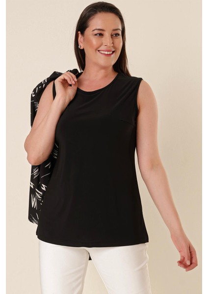 Içi Likralı Atletli Sahte Cepli Desenli Büyük Beden Krep Ceket Siyah fırsatları